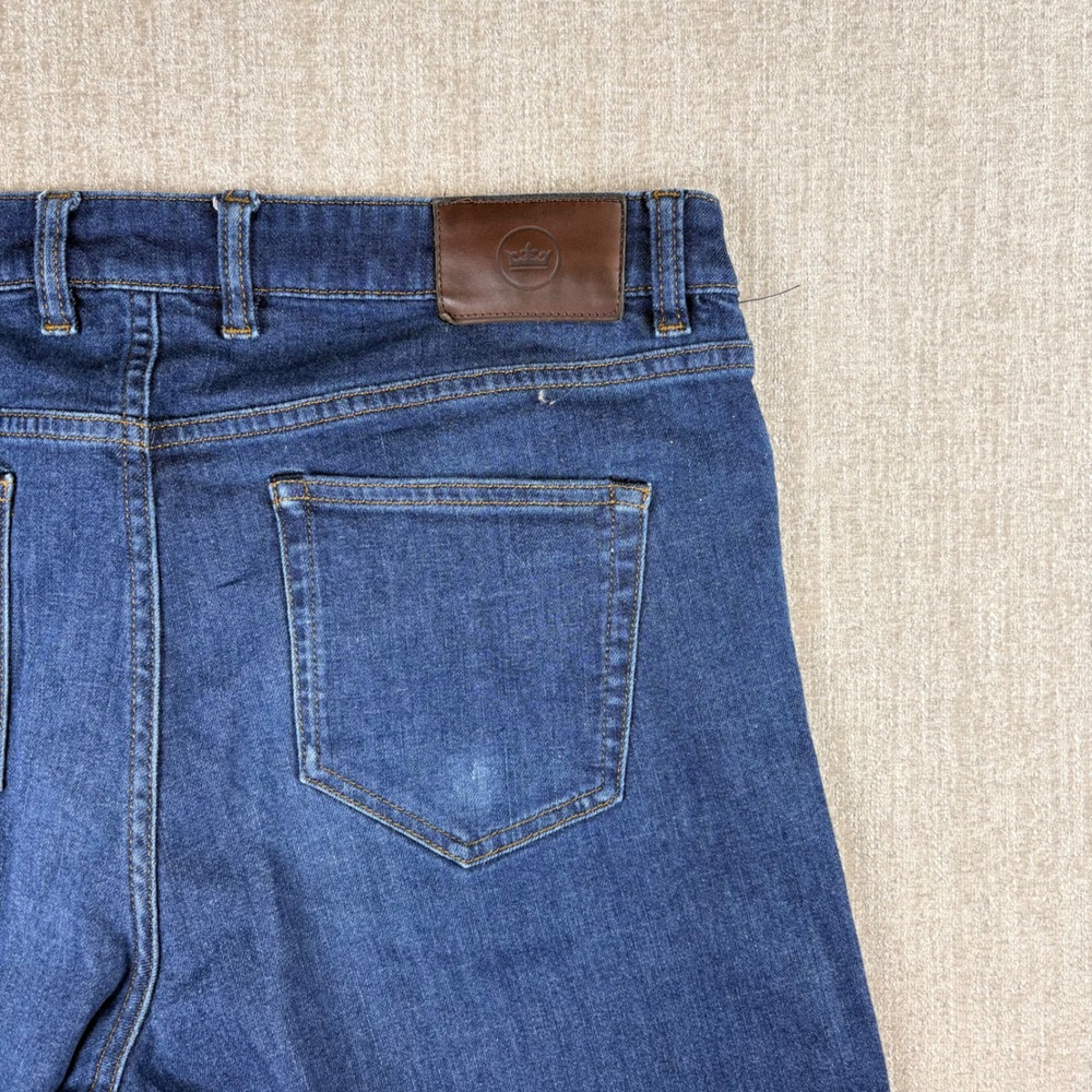 Peter Millar Mens Pilot Mill Denim Jeans Crown Crafted Dark Wash Denim 36x34